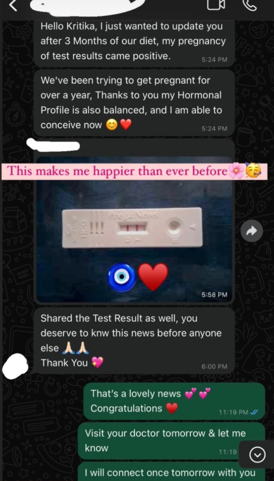 Client pregnancy and fertility journey testimonial