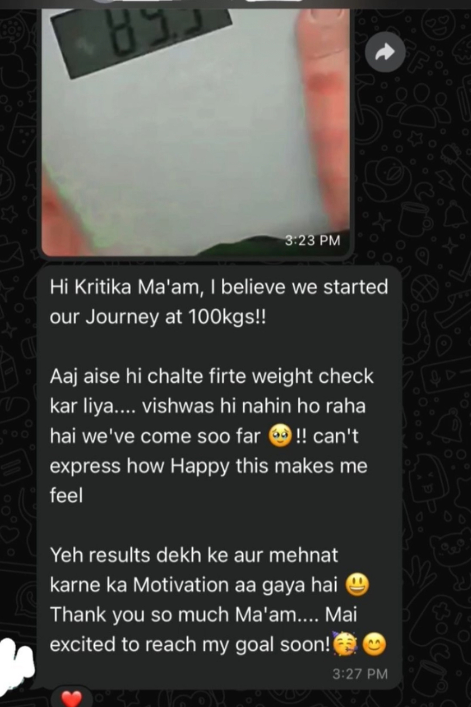 Client transformation and testimonial