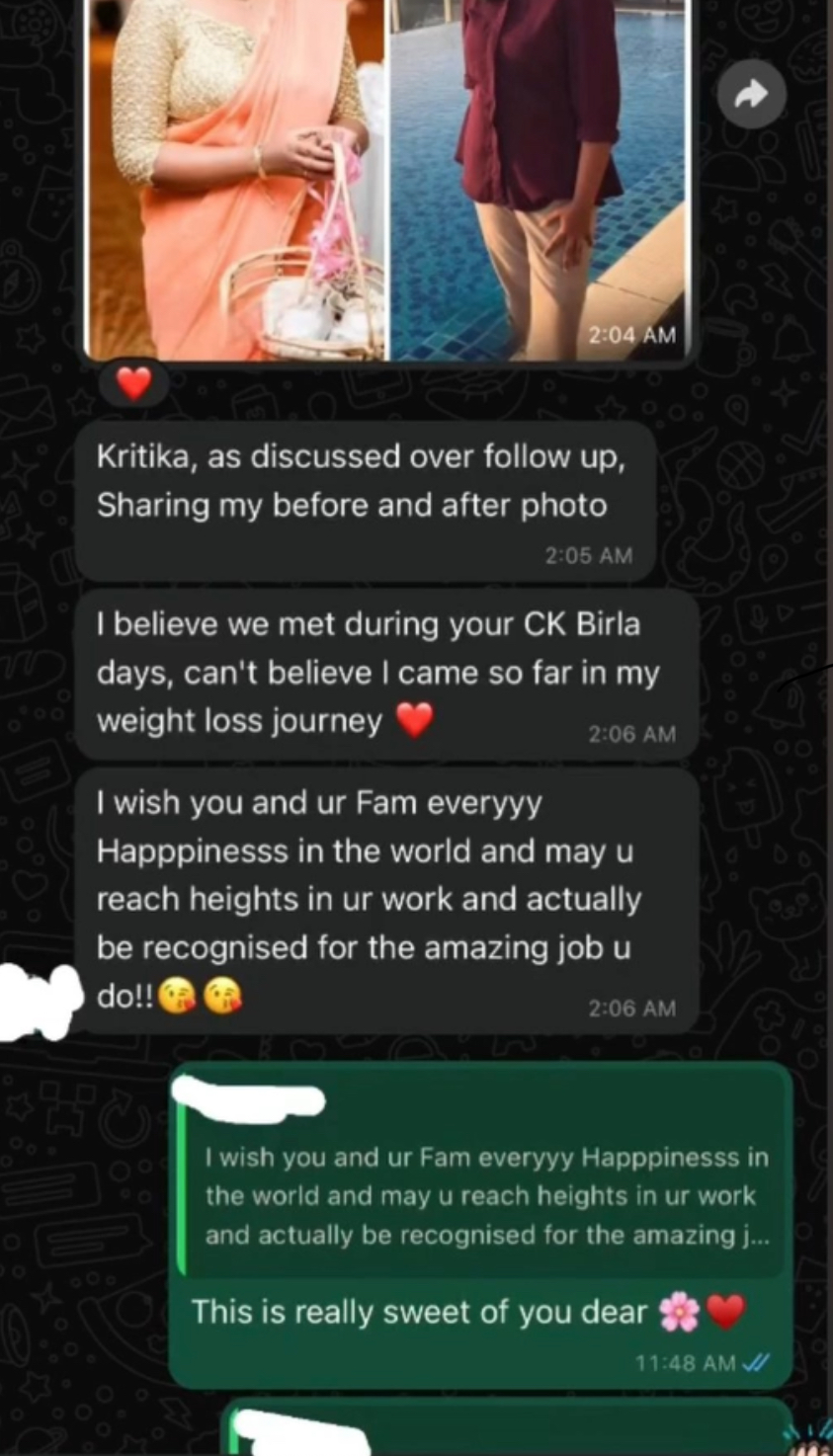 Client transformation and testimonial