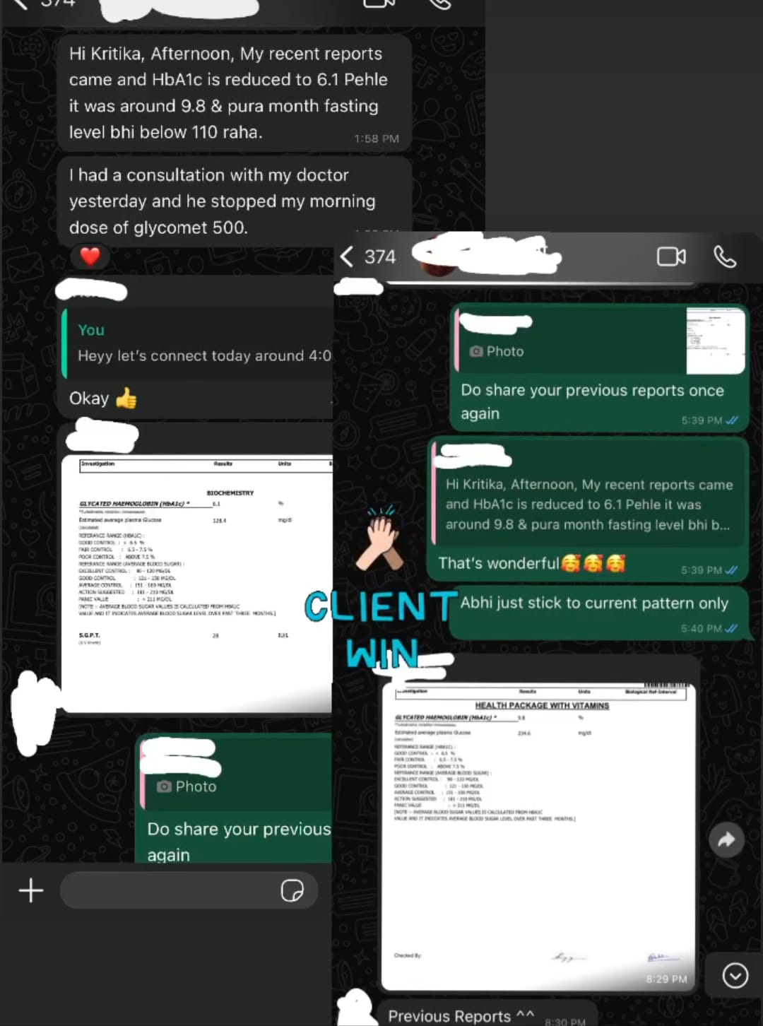 Client transformation and testimonial