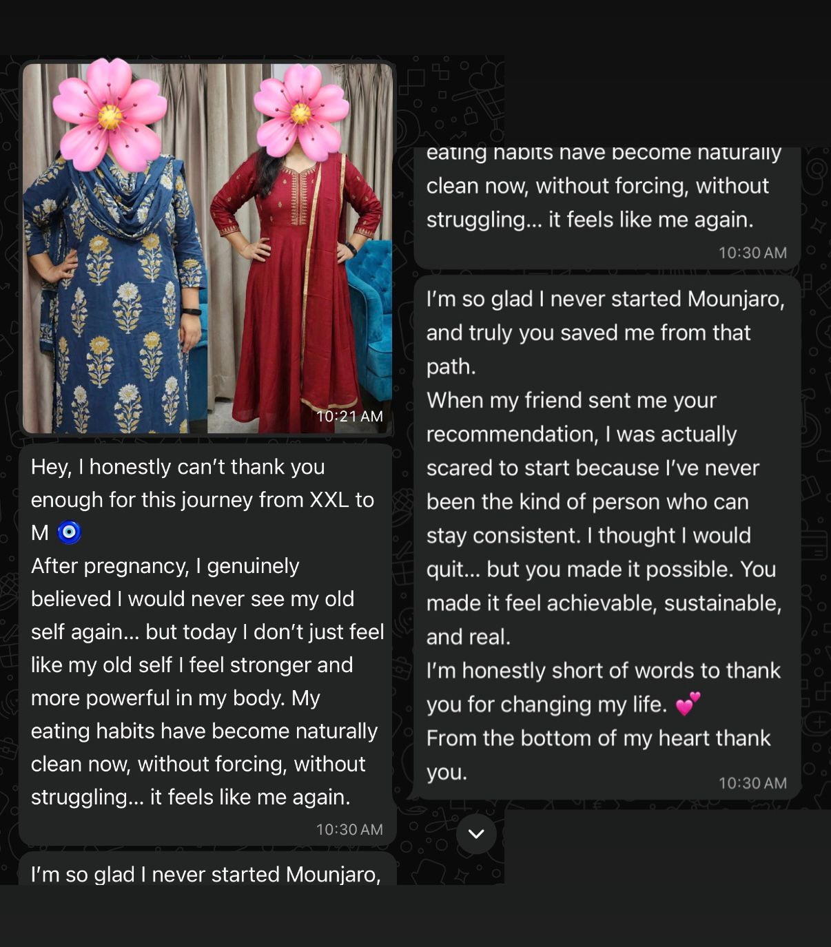 Before and after transformation