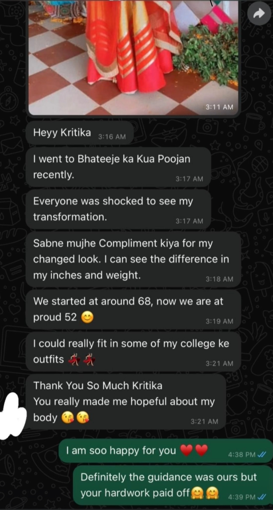 Client transformation and testimonial